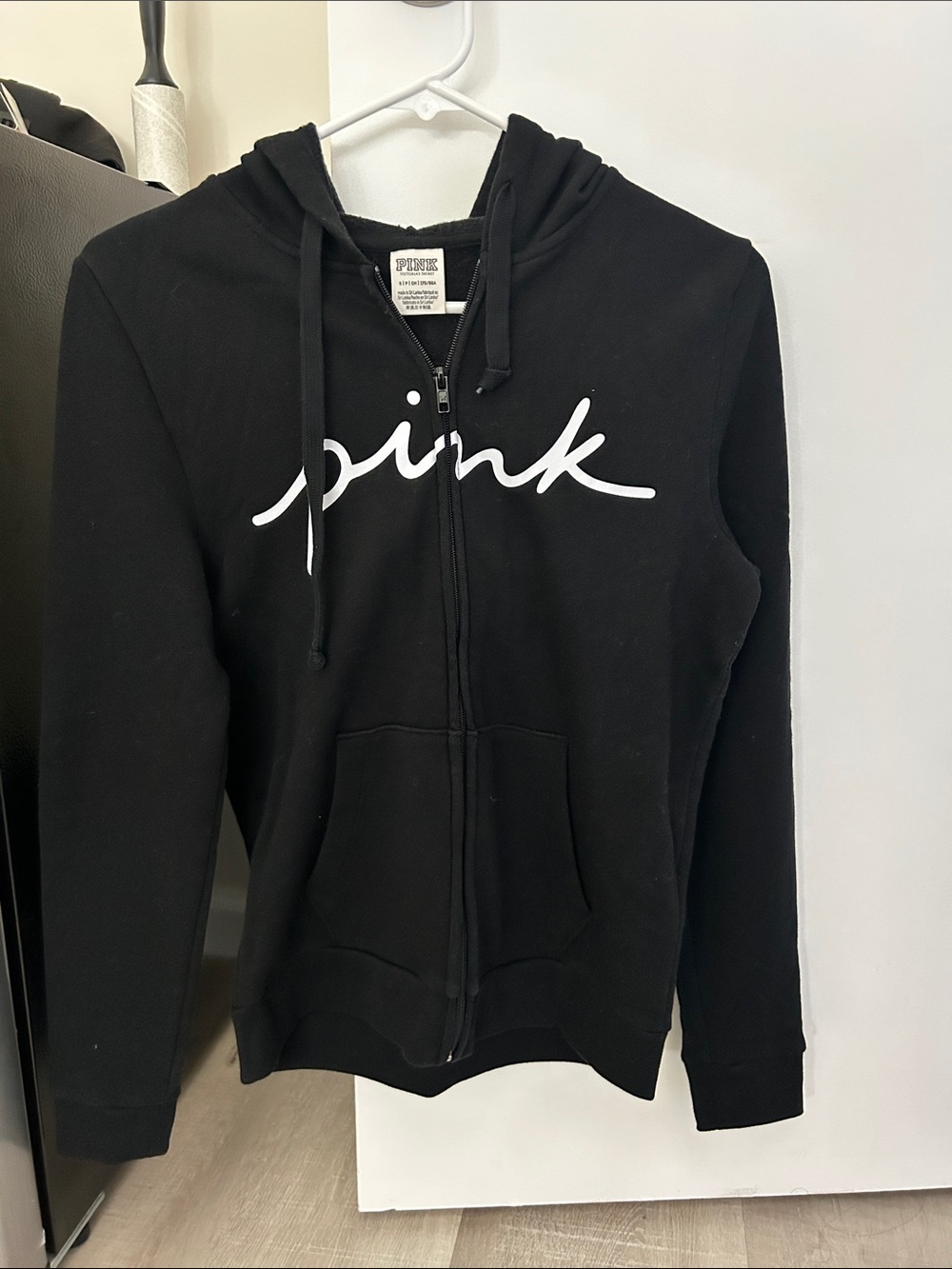Women's black zip-up hoodie